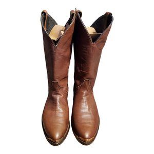 VTG Code West Mens 8.5 D Cowboy Boots  Brown W/Tip